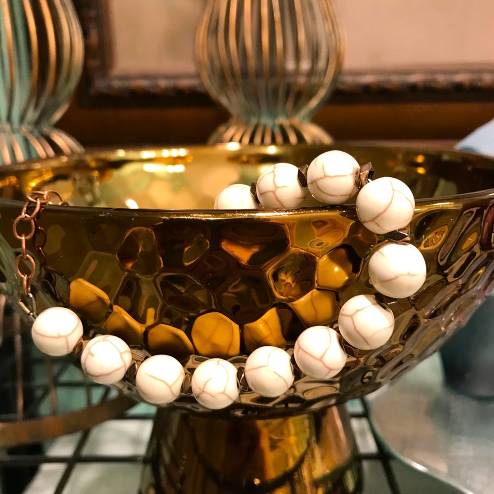 Bracelet with bronze spacers and lobster closure